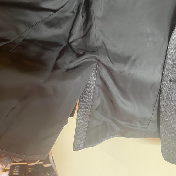 Zegna Mens 181CG0 Drop 8 Slim Fit Jacket 50r. Black with silver vertical stripes - Picture 5 of 8